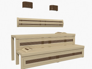 sauna bench 01 3Dモデル