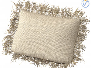 Rafia wiker decor pillow 01 Modelo 3D