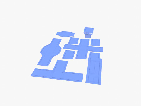 Connectable road segment pack v1 3D Model