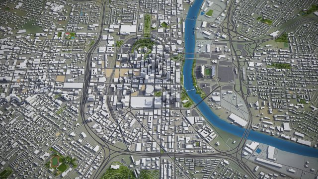 Nashville - 3D City Model Modelo 3D .c4d .max .obj .3ds .fbx .stl .blend 