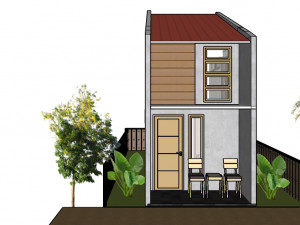 small house 3x95 meter 3 bedroom 285 sqm 3D Print Model