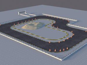 Drift Circuit Race Track Low-poly 3D Model
