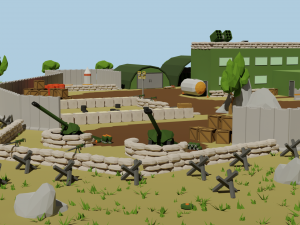 low poly military base 3D Модель