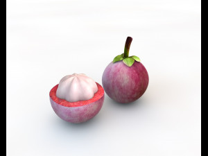 mangosteen fruit purple 3D मॉडल