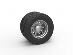 Rear custom wheel of semi truck Version 6 Scale 1 to 25 Model do druku 3D