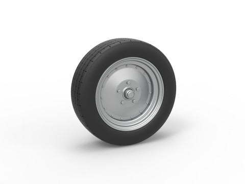 Front wheel of Vintage Funny Car Scale 1 to 25 3D Принт Модель
