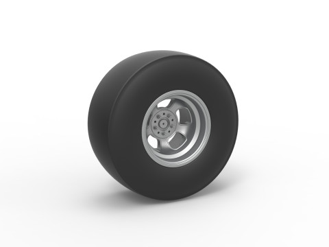 Rear wheel of vintage dragster Version 2 Scale 1 to 25 3D Принт Модель