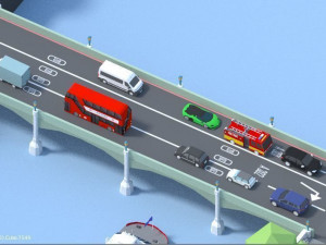 low poly london city 3D Модель