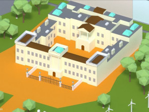 low poly london city 3D Модель