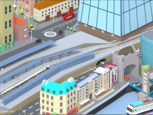 low poly london city 3D Модель