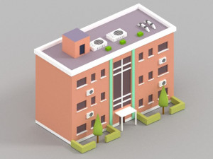 low poly london city 3D Модель