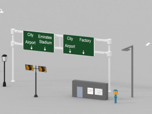 low poly london city 3D Модель