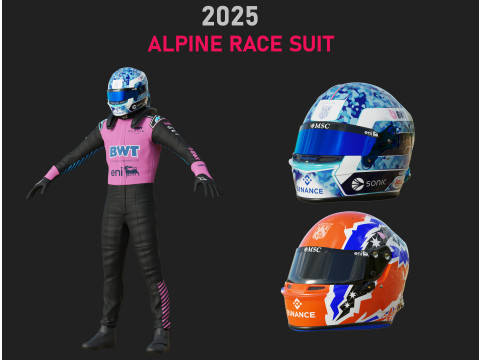 F1 Alpine Racing Suit 2025 3D Model