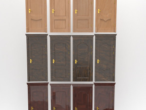entrance wooden door collection with four designs Modèle 3D