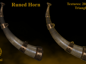 runed horn 3D Model