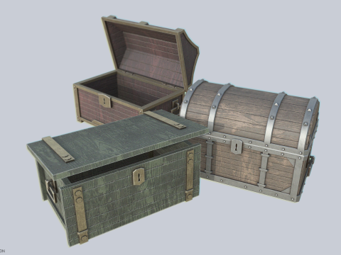 Treasure chest collection 3D Model