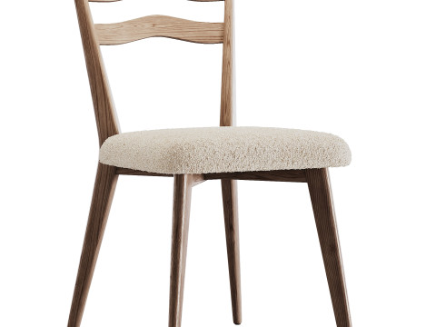 Hazel Brown Wood Dining Chair 3D Модель
