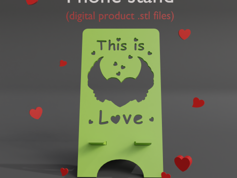 Phone stand this is love digital product stl files Modelo de Impressão 3D