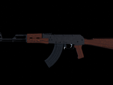 AK-47 Low poly for games 3D Модель