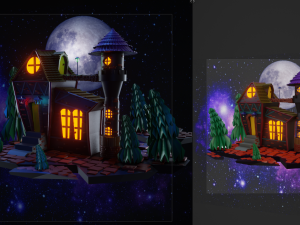 Castle at night 3D मॉडल