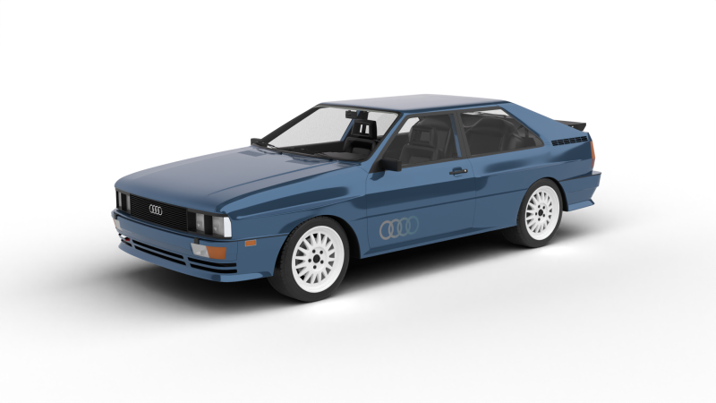 Audi Quattro UR 20v 1980 3D Модель .c4d .max .obj .3ds .fbx .stl .blend