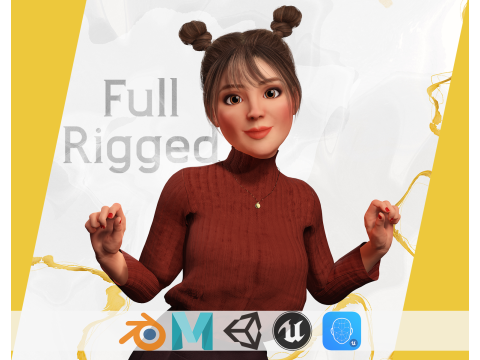 Girlfriend stylized toon girl 3D Модель